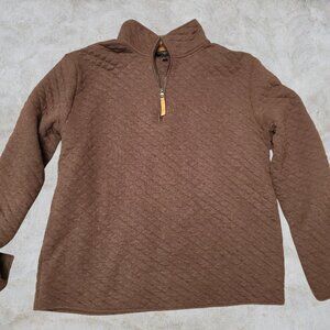 BANANA REPUBLIC Quilted Half-Zip Sweater Men's Size L Brown